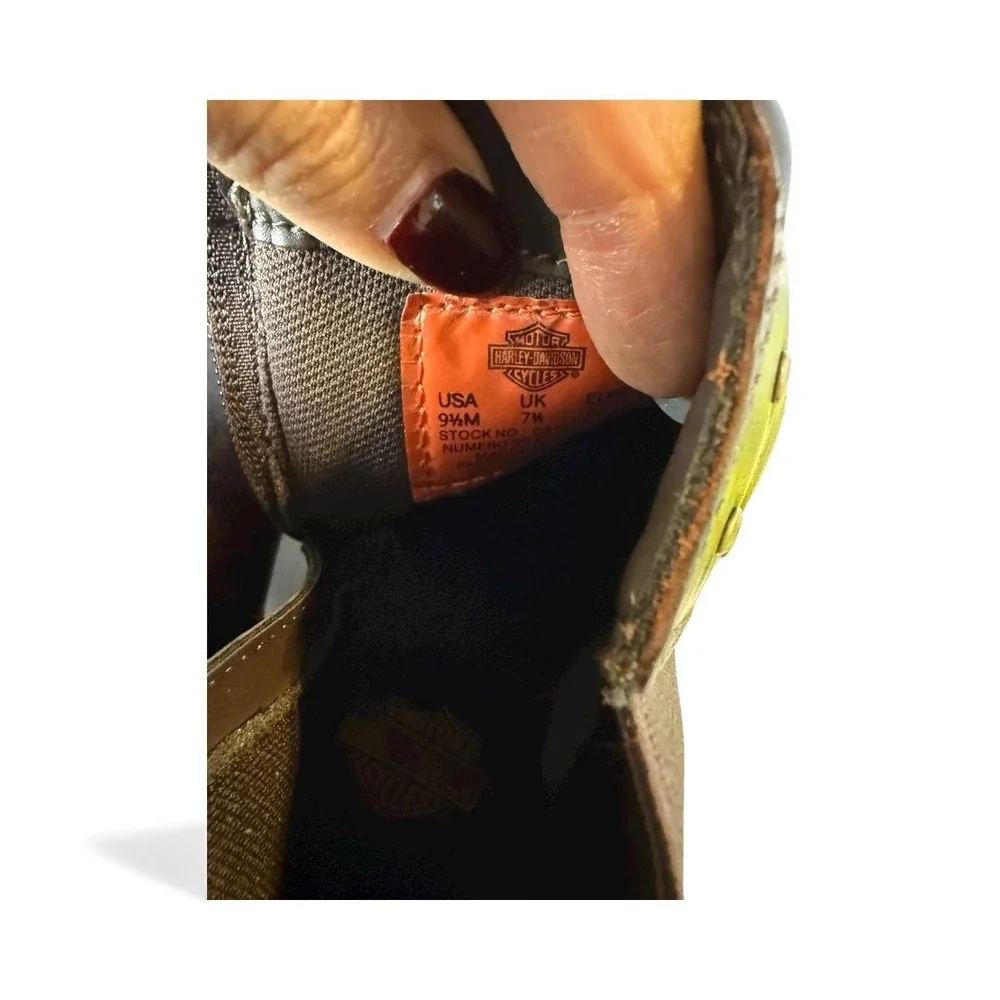 NWT Harley‎ Davidson Women's Studded Chelsea Boots Brown Leather 9.5M Biker Moto